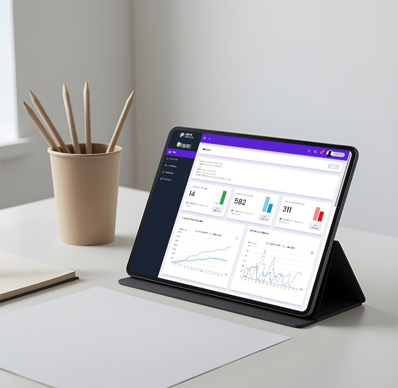 Tablet com aplicativo